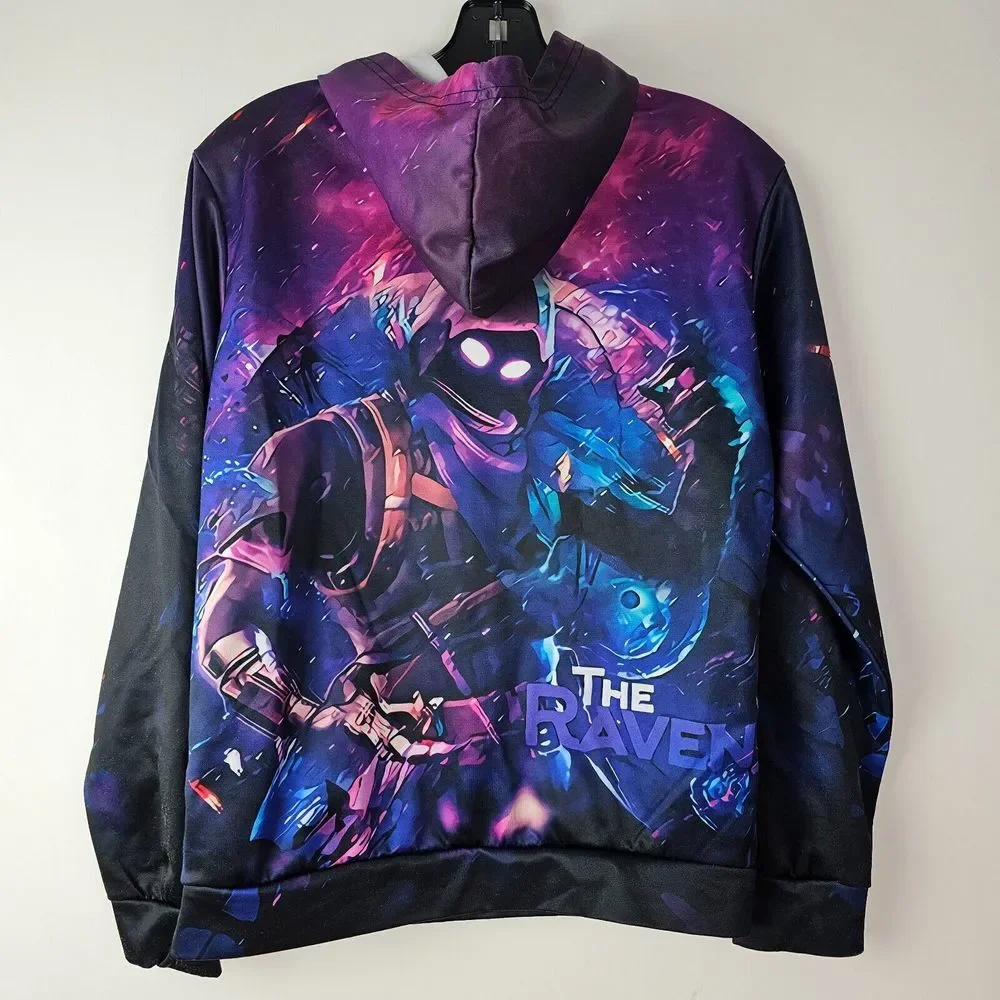 Fortnite Unisex Kids The Raven Skin Hoodie Medium‎ Y Kangaroo Pocket Sweatshirt